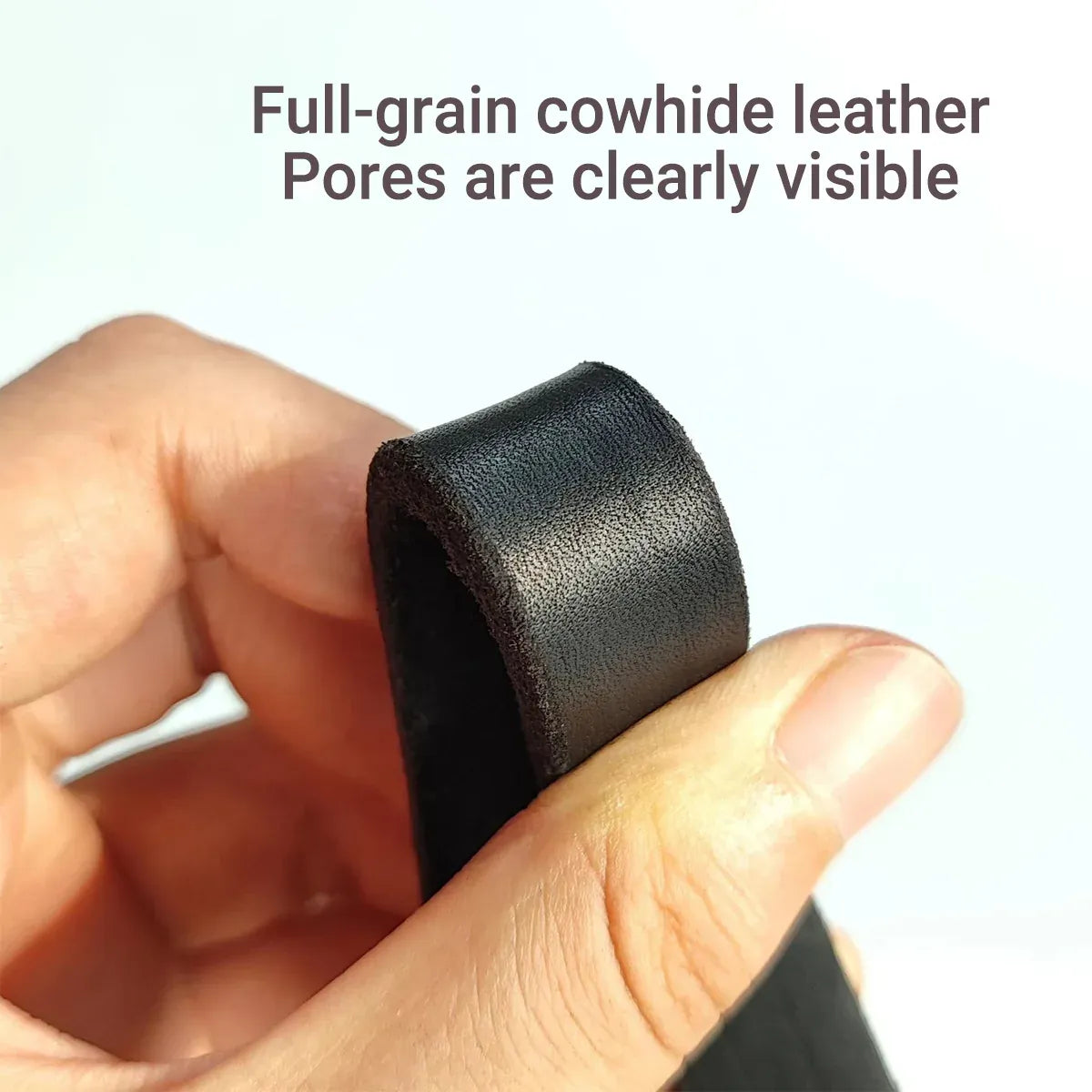 Dog Leash Cowhide Lead Heavy Duty Leather M Size Brown For Walking Training - Black V528-PET-LEASH-BLACK-980562