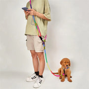 Adjustable Diagonal Dog Walking Leash Hands Free Crossbody Pet Lead Dogs - Black V528-PET-LEASH-HANDS-FREE-BLACK-548814