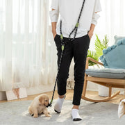 Adjustable Diagonal Dog Walking Leash Hands Free Crossbody Pet Lead Dogs - Black V528-PET-LEASH-HANDS-FREE-BLACK-548814