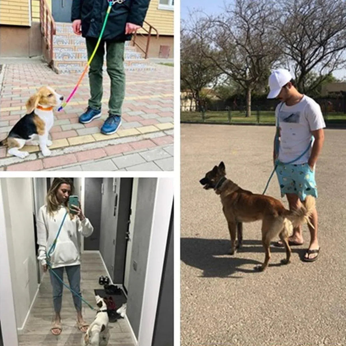 Adjustable Diagonal Dog Walking Leash Hands Free Crossbody Pet Lead Dogs - Pink V528-PET-LEASH-HANDS-FREE-PINK-916868