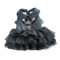 Autumn Winter Pet Dog Cat Dress Faux Leather Sequin Skirt Outfit for Small Dogs - L V528-PET-LEATHER-SKIRT-L-842135