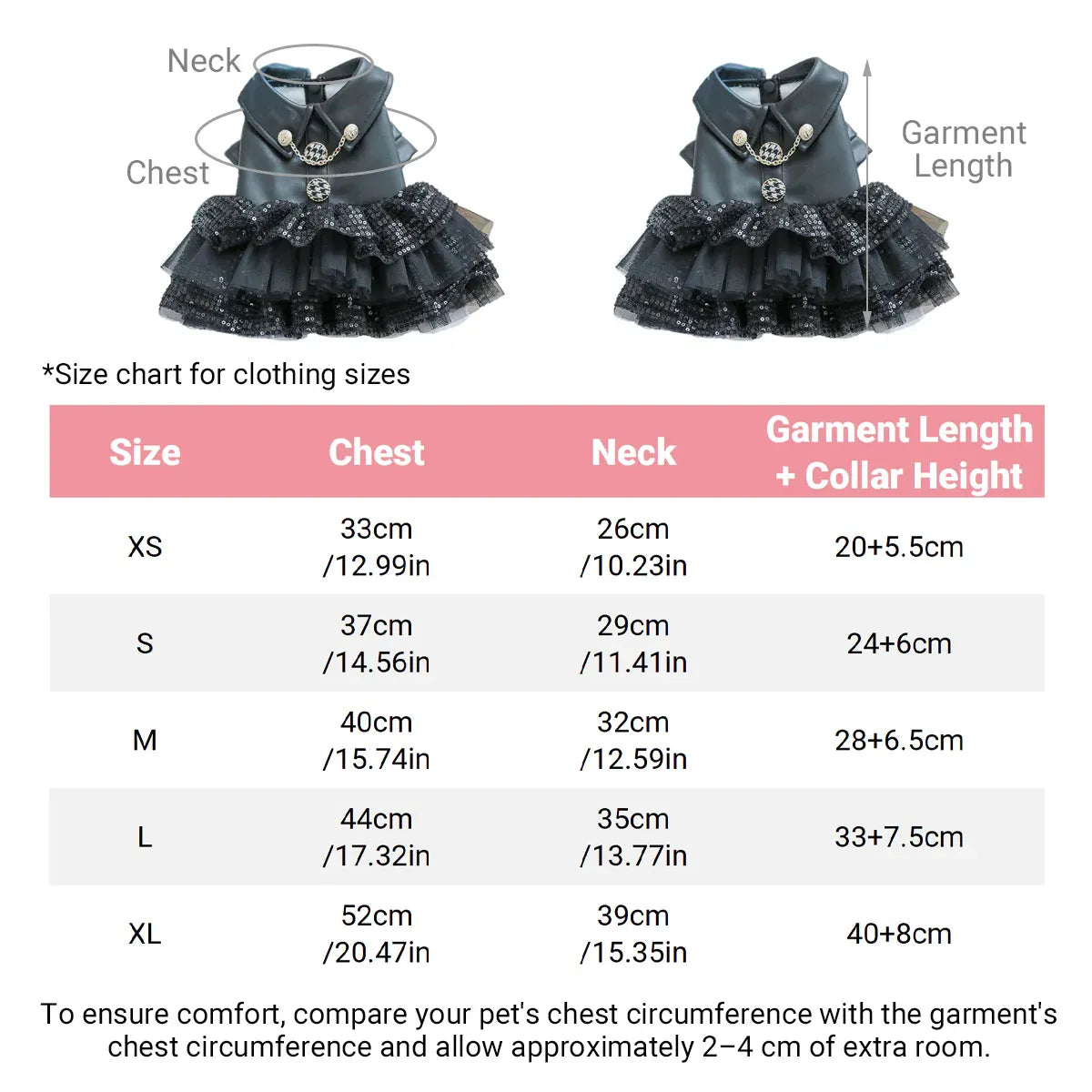Autumn Winter Pet Dog Cat Dress Faux Leather Sequin Skirt Outfit for Small Dogs - M V528-PET-LEATHER-SKIRT-M-519576