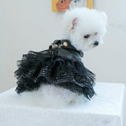 Autumn Winter Pet Dog Cat Dress Faux Leather Sequin Skirt Outfit for Small Dogs - M V528-PET-LEATHER-SKIRT-M-519576