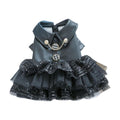 Autumn Winter Pet Dog Cat Dress Faux Leather Sequin Skirt Outfit for Small Dogs - S V528-PET-LEATHER-SKIRT-S-562173
