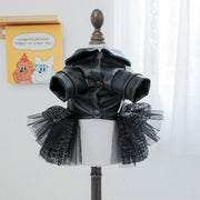 Autumn Winter Pet Dog Cat Dress Faux Leather Sequin Skirt Outfit for Small Dogs - S V528-PET-LEATHER-SKIRT-S-562173