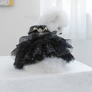 Autumn Winter Pet Dog Cat Dress Faux Leather Sequin Skirt Outfit for Small Dogs - S V528-PET-LEATHER-SKIRT-S-562173