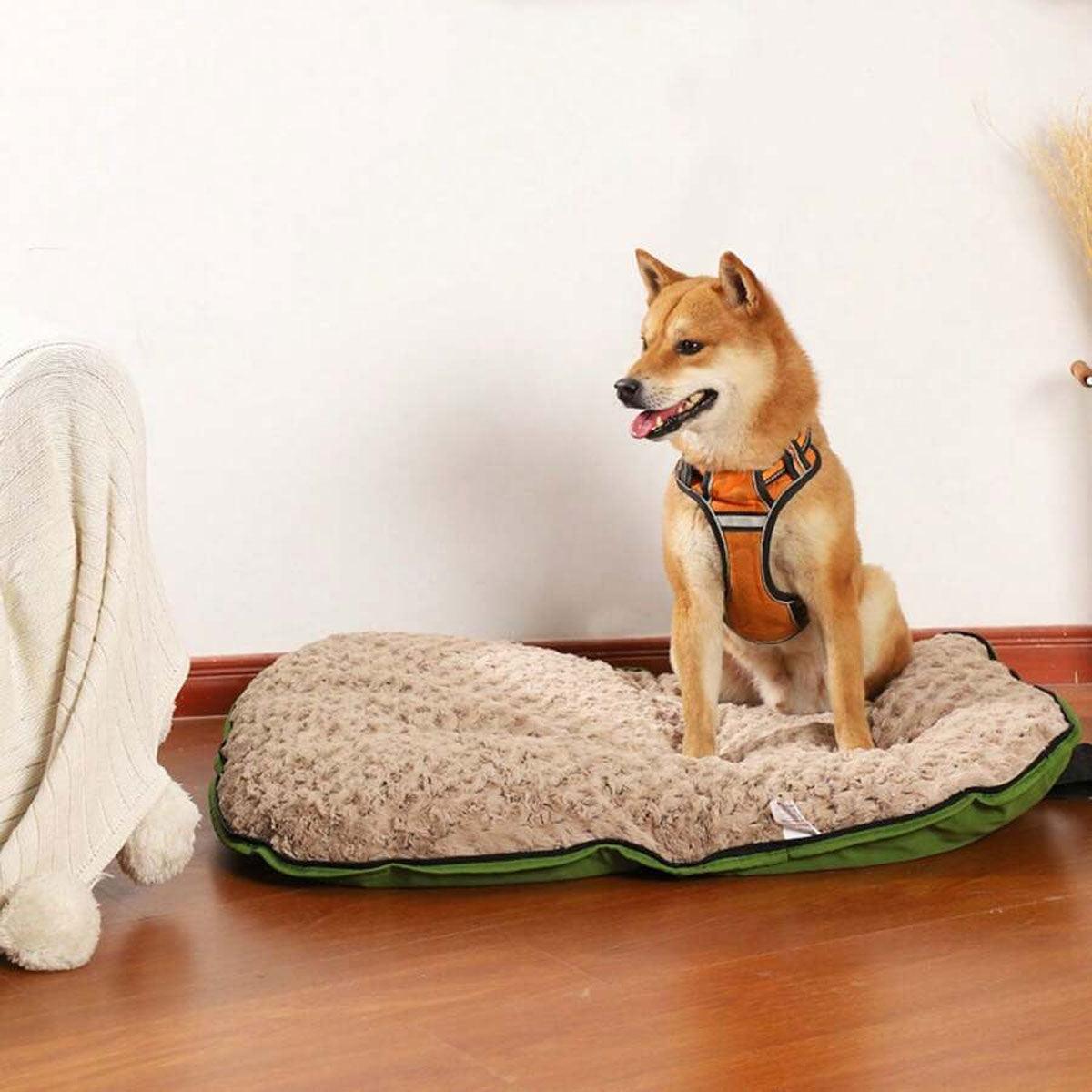 Portable Folding Pet Kennel Zippered Outdoor Dog Bed Travel Mat Waterproof - Green V528-PET-MAT-HG-GREEN-S-502243