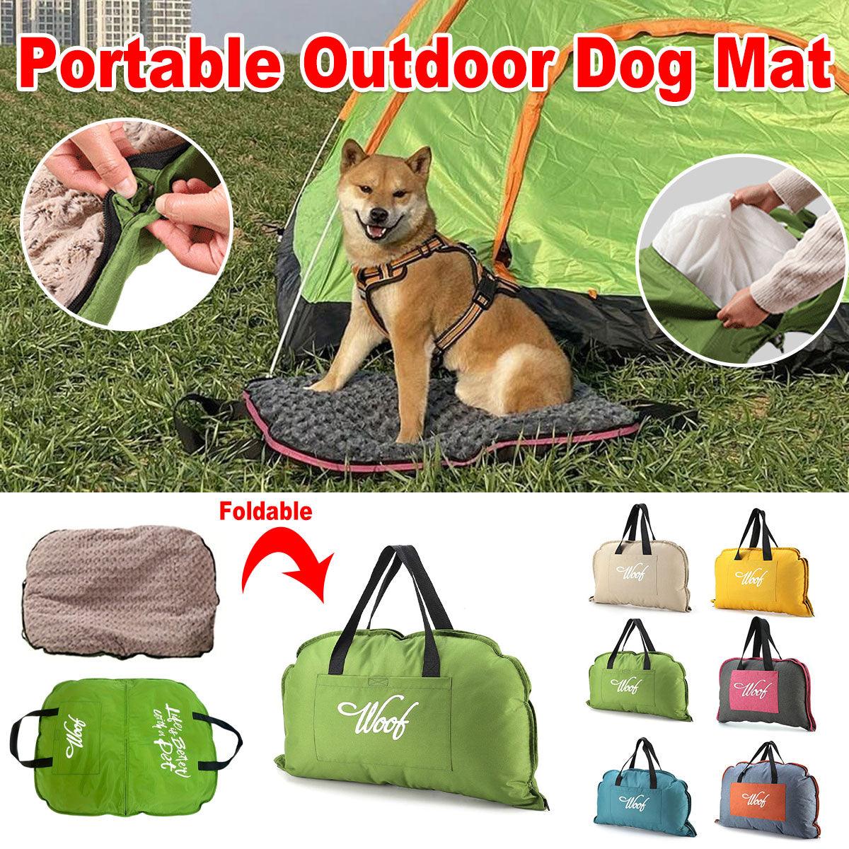 Portable Folding Pet Kennel Zippered Outdoor Dog Bed Travel Mat Waterproof - Yellow V528-PET-MAT-MG-YELLOW-S-247274