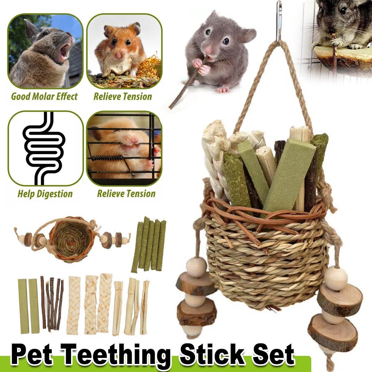Pet Teething Stick Set Chew Toys for Hamster Dental Care Small Animal Supplies V528-PET-MOLAR-ROD-473026