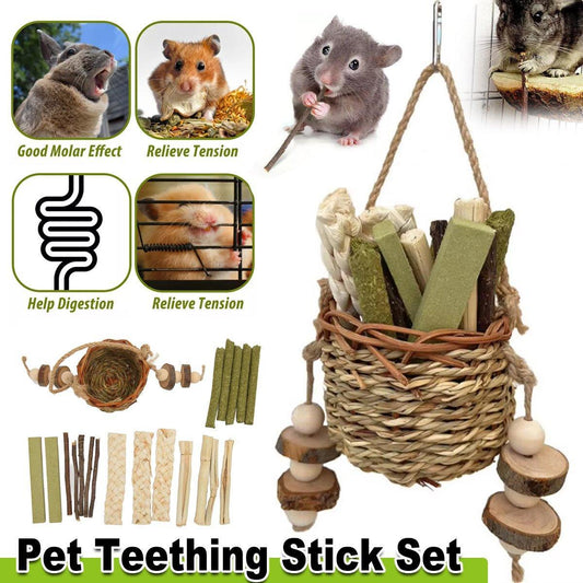 Pet Teething Stick Set Chew Toys for Hamster Dental Care Small Animal Supplies V528-PET-MOLAR-ROD-473026