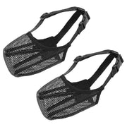 2PCS Adjustable Mesh Pet Dog Muzzle Mask Mouth Cover No Bite Strap Mouth Cover - Grey-M V528-PET-MUZZLE-GREY-2PCS-M-749238
