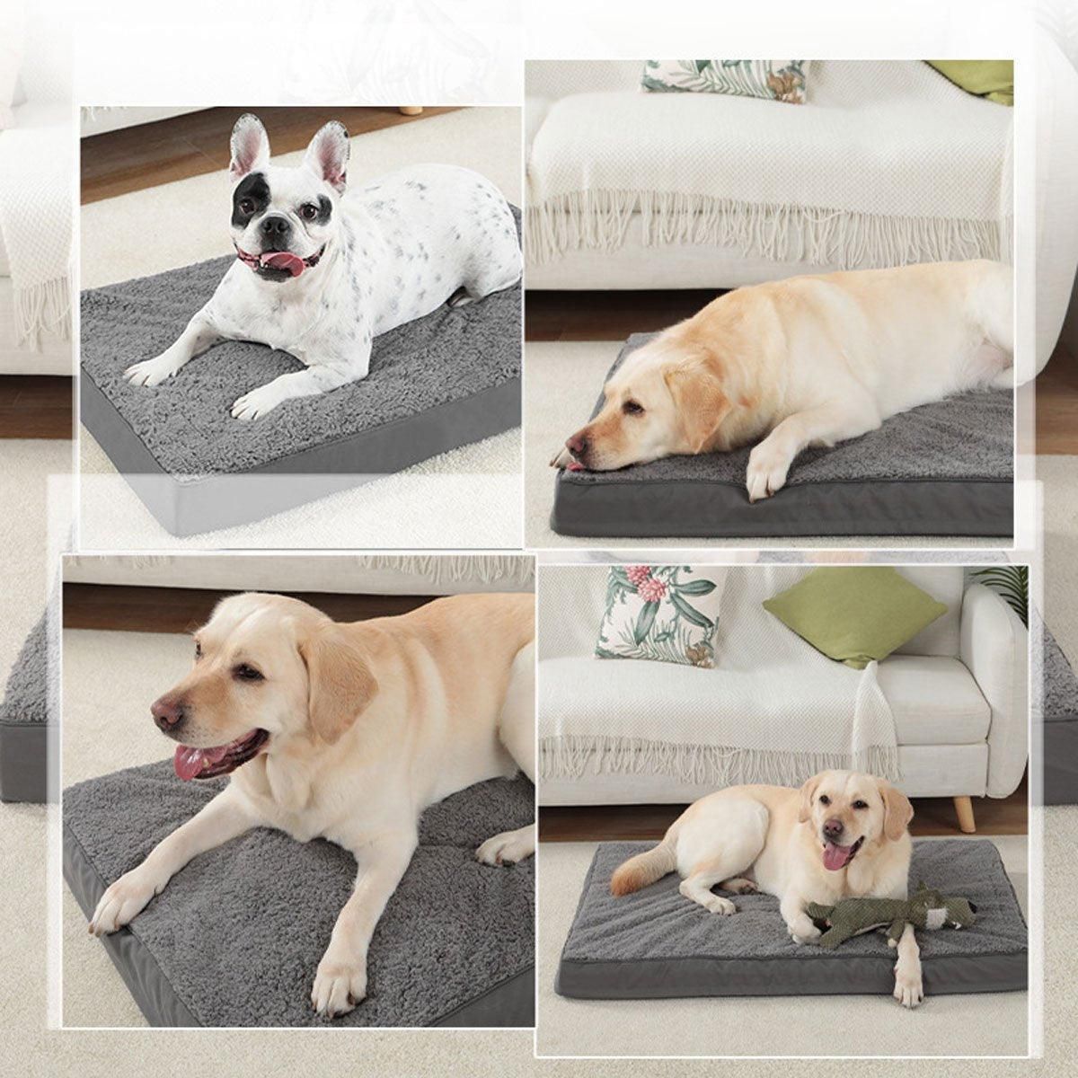 Removable Washable Waterproof Pet Mattress Anti-Bite Cushion Sleeping Dog Mat - 90x57x7cm V528-PET-PAD-GREY-90-57-7-355948