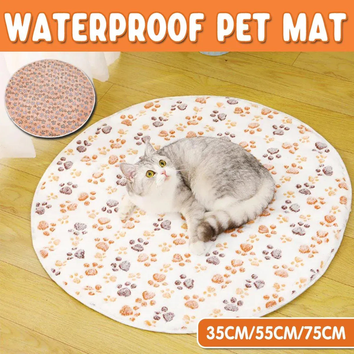 Waterproof Dog Pads Round Diaper Pads Pet Training Pads for Puppies and Dogs - White-55cm V528-PET-PAD-ZYBS-60CM-802231