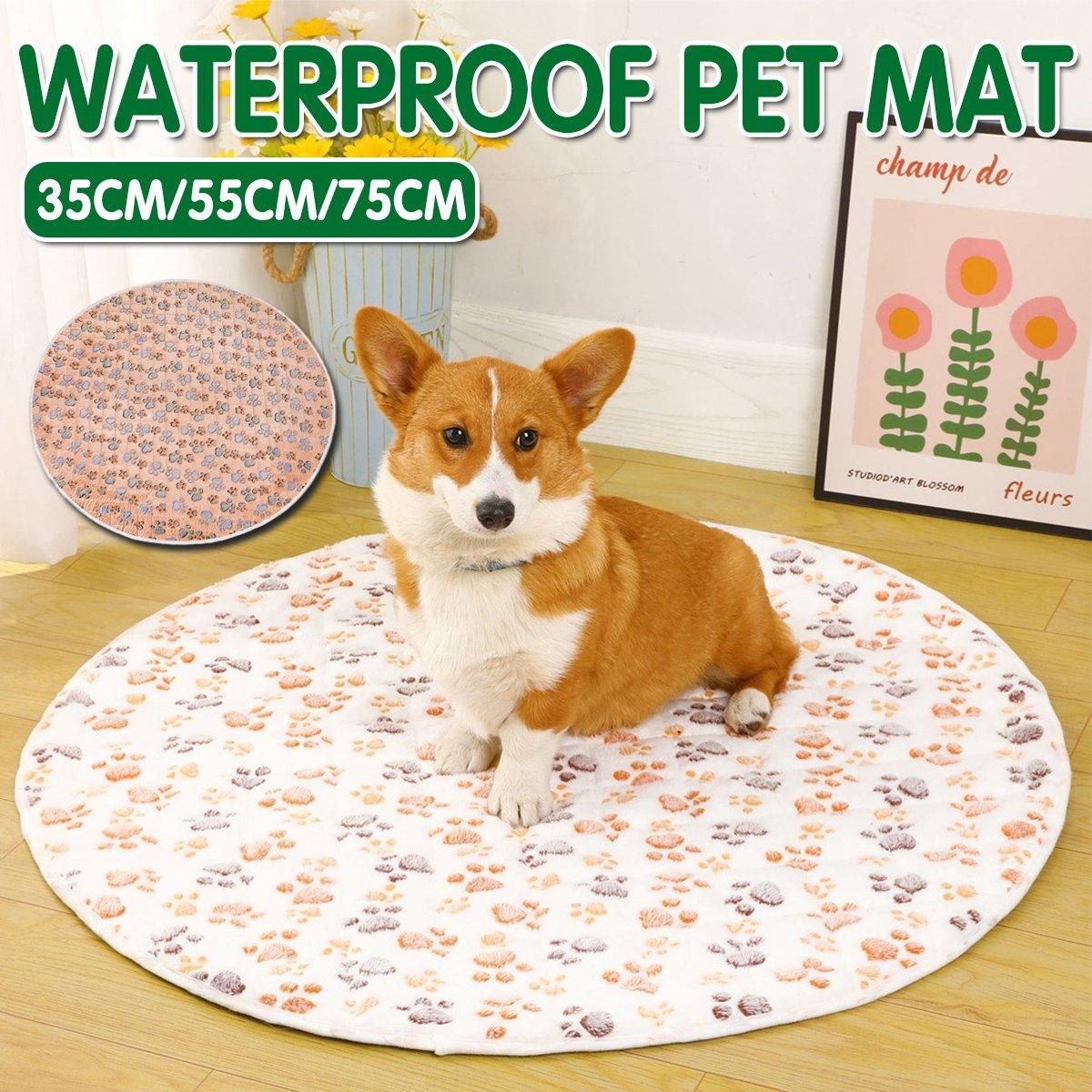 Waterproof Dog Pads Round Diaper Pads Pet Training Pads for Puppies and Dogs - White-75cm V528-PET-PAD-ZYBS-80CM-962581