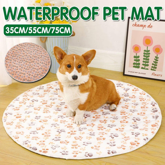 Waterproof Dog Pads Round Diaper Pads Pet Training Pads for Puppies and Dogs - White-75cm V528-PET-PAD-ZYBS-80CM-962581