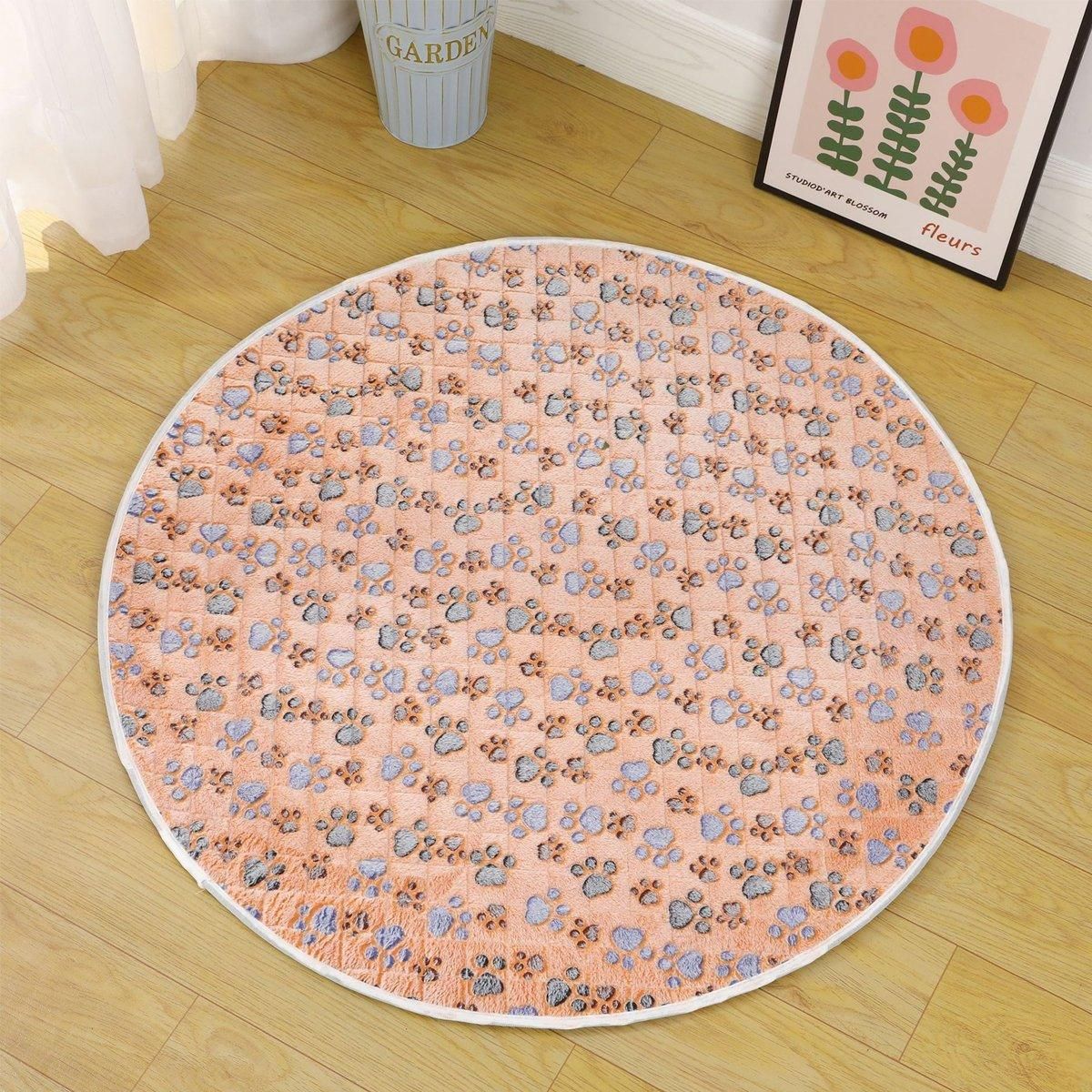 Waterproof Dog Pads Round Diaper Pads Pet Training Pads for Puppies and Dogs - White-75cm V528-PET-PAD-ZYBS-80CM-962581