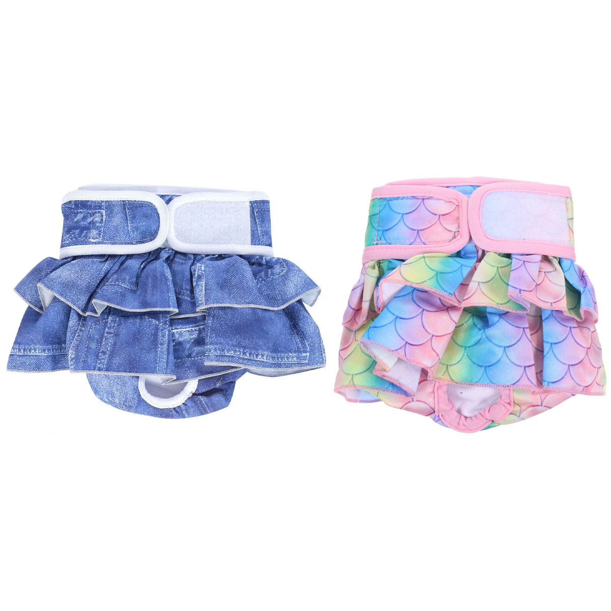 Pet Dog Diapers Female Pants Soft Breathable Underwear Reusable Sanitary Briefs - Mermaid - S V528-PET-PANTS-CH-S-321406