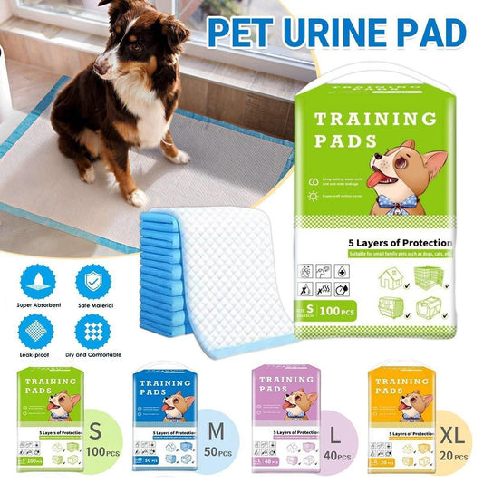 Large Puppy Dog Training Pads Pet Toilet Thickened Pee Pads Mat Indoor Absorbent - S ( 45*33cm) - 100PCS V528-PET-PEE-PAD-S-958606