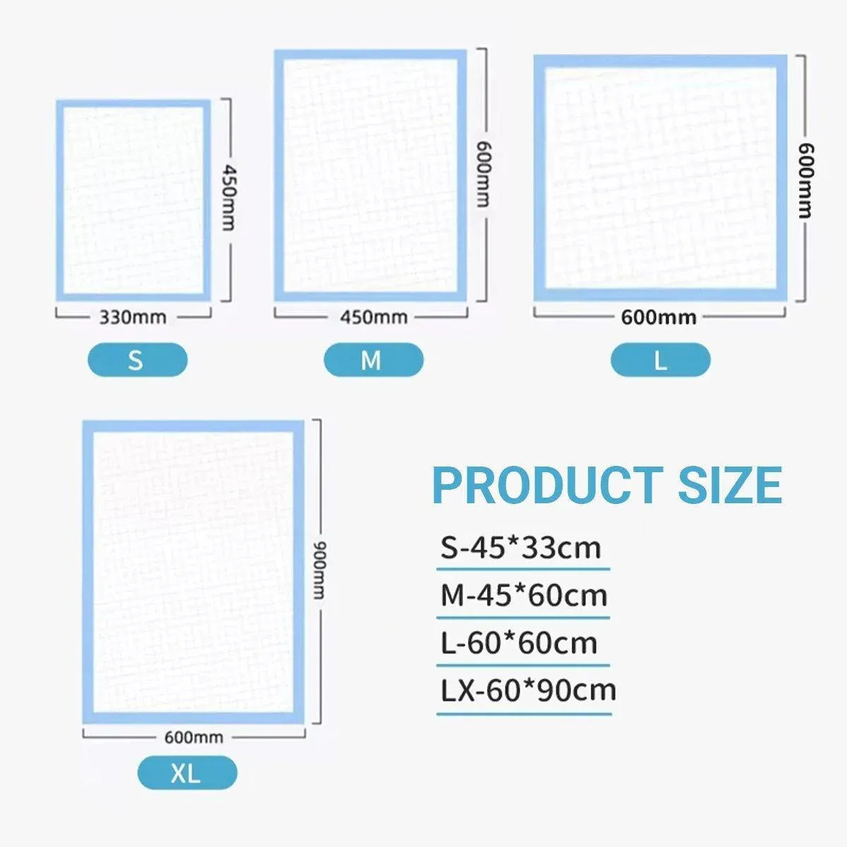 Large Puppy Dog Training Pads Pet Toilet Thickened Pee Pads Mat Indoor Absorbent - S ( 45*33cm) - 100PCS V528-PET-PEE-PAD-S-958606