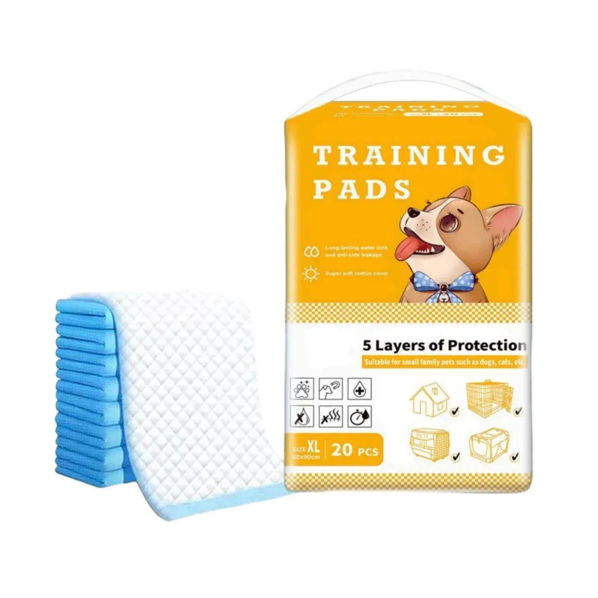 Large Puppy Dog Training Pads Pet Toilet Thickened Pee Pads Mat Indoor Absorbent - XL ( 90*60cm) - 20PCS V528-PET-PEE-PAD-XL-423136
