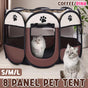 Pet Fence Indoor Cat Dog Tent Octagonal Fence Portable Foldable Cage Kennel - L-Coffee V528-PET-PEN-L-COFFEE-352215