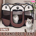 Pet Fence Indoor Cat Dog Tent Octagonal Fence Portable Foldable Cage Kennel - S-Pink V528-PET-PEN-S-PINK-292158