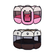 Pet Fence Indoor Cat Dog Tent Octagonal Fence Portable Foldable Cage Kennel - S-Pink V528-PET-PEN-S-PINK-292158