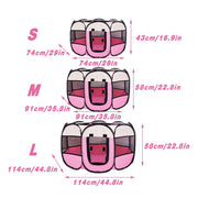 Pet Fence Indoor Cat Dog Tent Octagonal Fence Portable Foldable Cage Kennel - S-Pink V528-PET-PEN-S-PINK-292158
