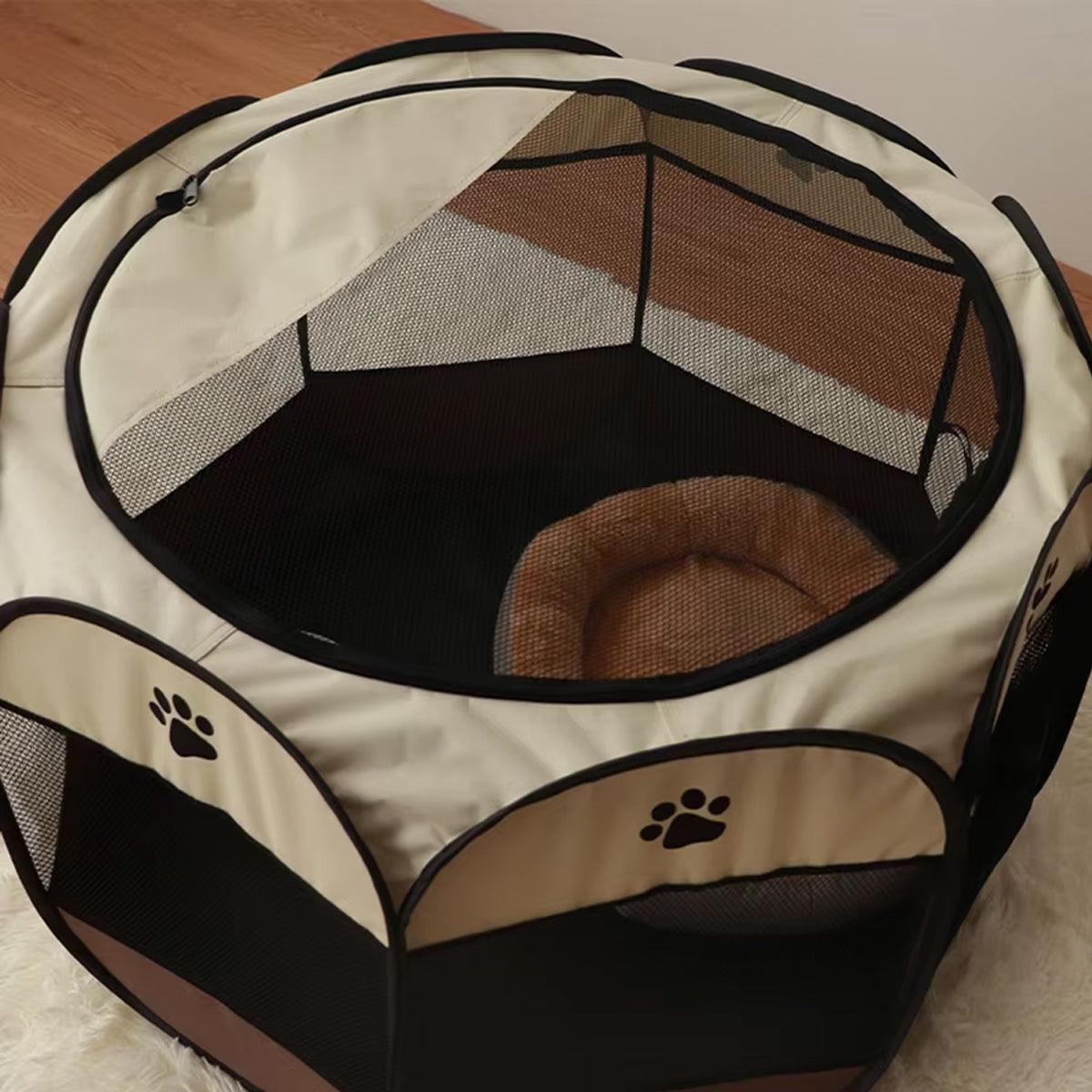 Pet Fence Indoor Cat Dog Tent Octagonal Fence Portable Foldable Cage Kennel - S-Pink V528-PET-PEN-S-PINK-292158