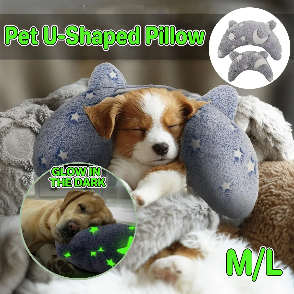 Cervical Vertebrae Protection Pet Pillow U-shaped Dog Backrest Cushion For Sleep - L V528-PET-PILLOW-L-966858
