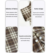 Soft Puppy Plaid Shirt Dog Clothes Jumpsuit Cat Pet Check Coat Summer T-shirt - Brown-S V528-PET-PLAID-SHIRT-BROWN-S-379049