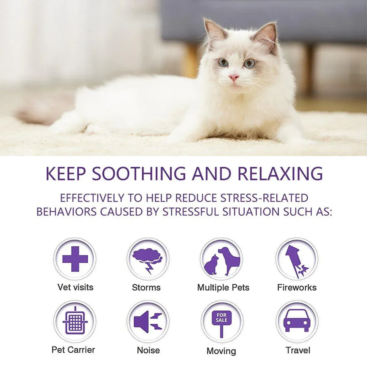 3/4pcs Calming Collar for Cats and Dogs Soothing Pet Relief Collar Long Lasting - 70cm-3PCS V528-PET-RELIEF-COLLAR-DOG-3PCS-509453