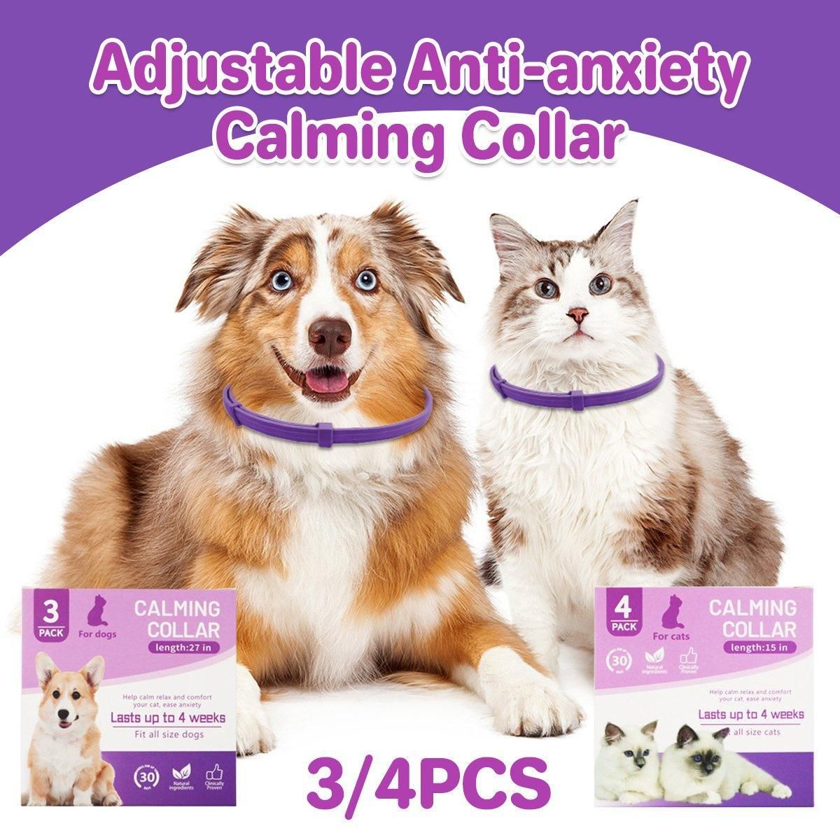 3/4pcs Calming Collar for Cats and Dogs Soothing Pet Relief Collar Long Lasting - 70cm-3PCS V528-PET-RELIEF-COLLAR-DOG-3PCS-509453