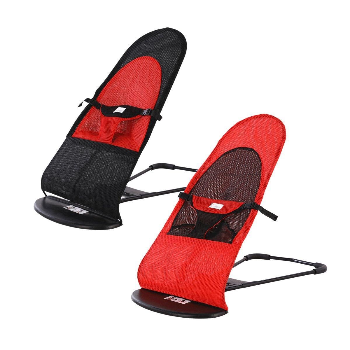Pet Rocking Chair for Dogs Cats Foldable Pet Bed Portable Sleeping Lounger Chair - Red V528-PET-ROCKING-CHAIR-RED-128802