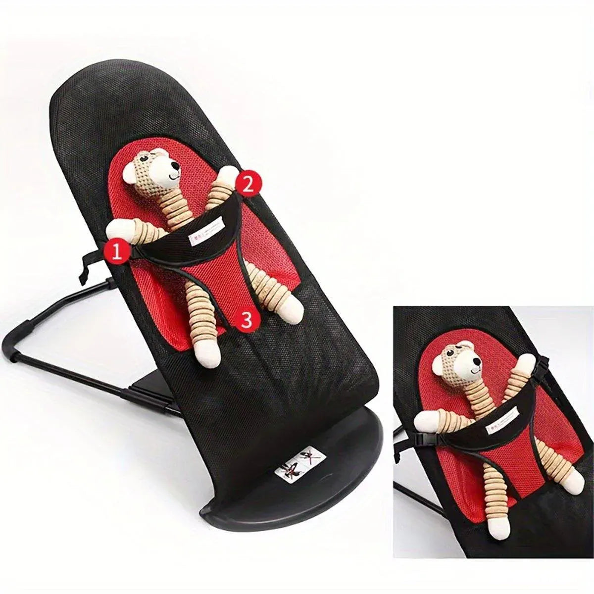 Pet Rocking Chair for Dogs Cats Foldable Pet Bed Portable Sleeping Lounger Chair - Red V528-PET-ROCKING-CHAIR-RED-128802