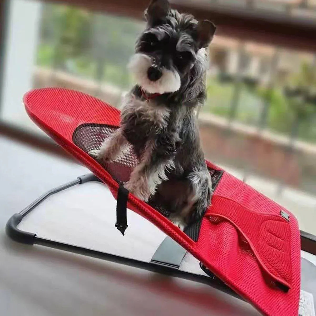 Pet Rocking Chair for Dogs Cats Foldable Pet Bed Portable Sleeping Lounger Chair - Red V528-PET-ROCKING-CHAIR-RED-128802
