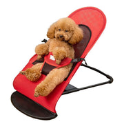 Pet Rocking Chair for Dogs Cats Foldable Pet Bed Portable Sleeping Lounger Chair - Red V528-PET-ROCKING-CHAIR-RED-128802