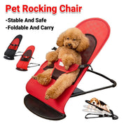 Pet Rocking Chair for Dogs Cats Foldable Pet Bed Portable Sleeping Lounger Chair - Red V528-PET-ROCKING-CHAIR-RED-128802