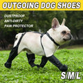 Dog Adjustable Suspender Boots Waterproof Dog Shoes Anti-Slip Pet Paw Protector - M V528-PET-SHOES-BLACK-M-590109