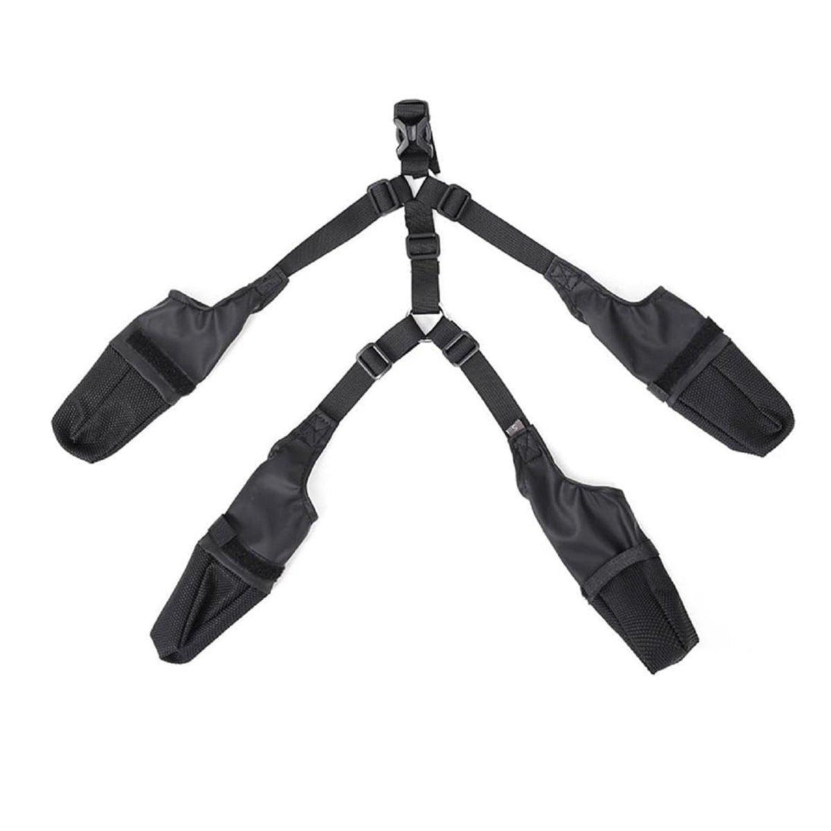 Dog Adjustable Suspender Boots Waterproof Dog Shoes Anti-Slip Pet Paw Protector - M V528-PET-SHOES-BLACK-M-590109