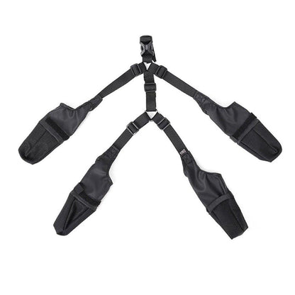 Dog Adjustable Suspender Boots Waterproof Dog Shoes Anti-Slip Pet Paw Protector - M V528-PET-SHOES-BLACK-M-590109