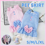 Cute Small Dog Dress Puppy Clothing Pet Apparel for Summer Fashion Outfit - Blue - S V528-PET-SKIRT-LG-S-381619