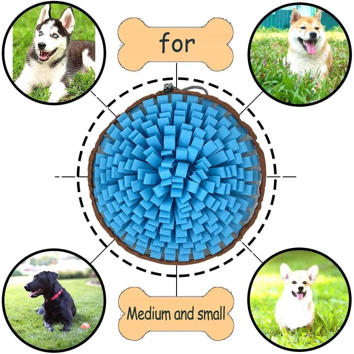 Pet Sniffing Mat Dog Training Slow Feeder Puzzle Toys Interactive Snuffle Mat V528-PET-SNIFFING-PADS-BLUE-814676