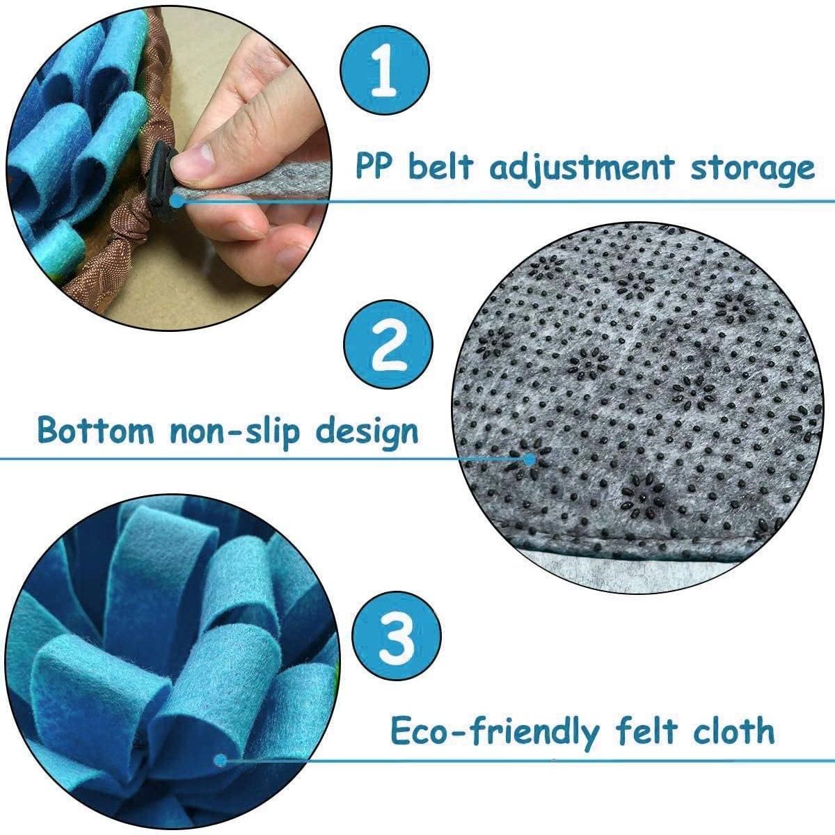 Pet Sniffing Mat Dog Training Slow Feeder Puzzle Toys Interactive Snuffle Mat V528-PET-SNIFFING-PADS-BLUE-814676