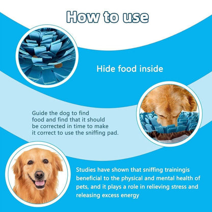 Pet Sniffing Mat Dog Training Slow Feeder Puzzle Toys Interactive Snuffle Mat V528-PET-SNIFFING-PADS-BLUE-814676