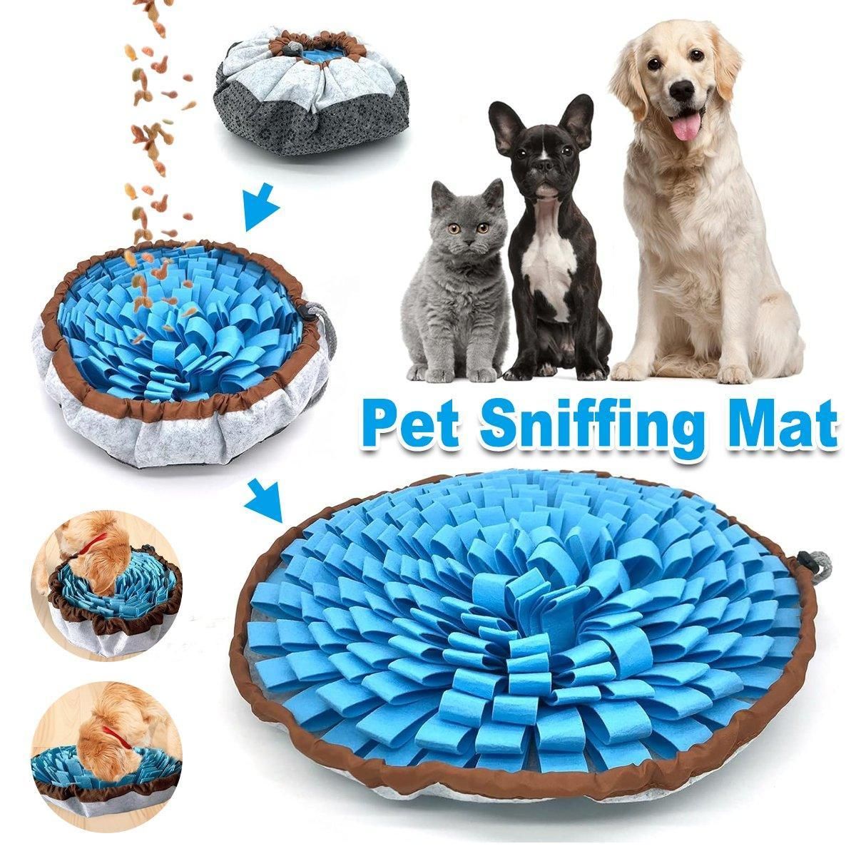 Pet Sniffing Mat Dog Training Slow Feeder Puzzle Toys Interactive Snuffle Mat V528-PET-SNIFFING-PADS-BLUE-814676