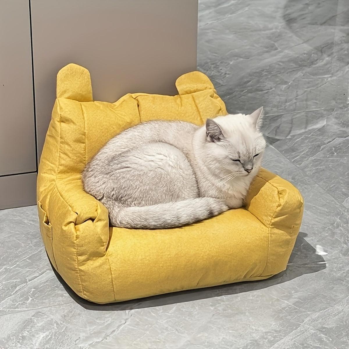 Small Sofa Chair Couch for Living Room Family Pet Furniture Comfortable Seat - Yellow V528-PET-SOFA-YELLOW-666708