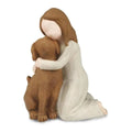 Girl Hugging Dog Ornament Decorative Figurine Resin Home Decoration Craft Gift - Yellow V528-PET-SOUVENIR-YELLOW-514661