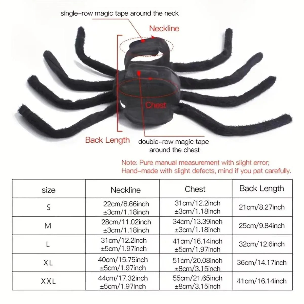 Pet Spooky Big Spider Halloween Costume Dress Up for Dogs Cats and Small Pets - L V528-PET-SPIDER-SUIT-L-559650