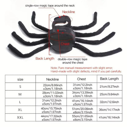 Pet Spooky Big Spider Halloween Costume Dress Up for Dogs Cats and Small Pets - L V528-PET-SPIDER-SUIT-L-559650